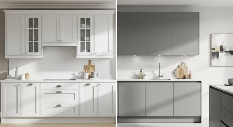 Glossy-vs-Shaker-Kitchen-Cabinets